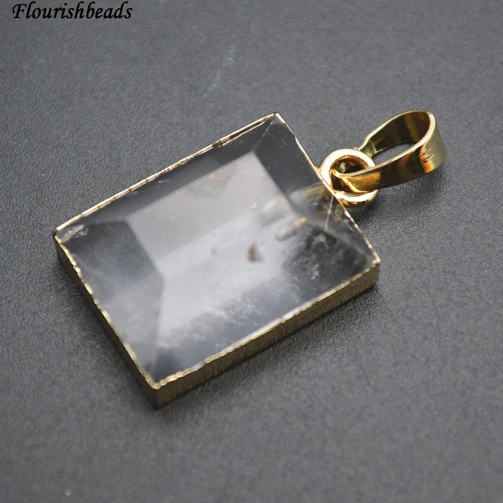 

Подвески из натурального прозрачного хрусталя 15x25 мм, квадратной и прямоугольной формы, ювелирные изделия