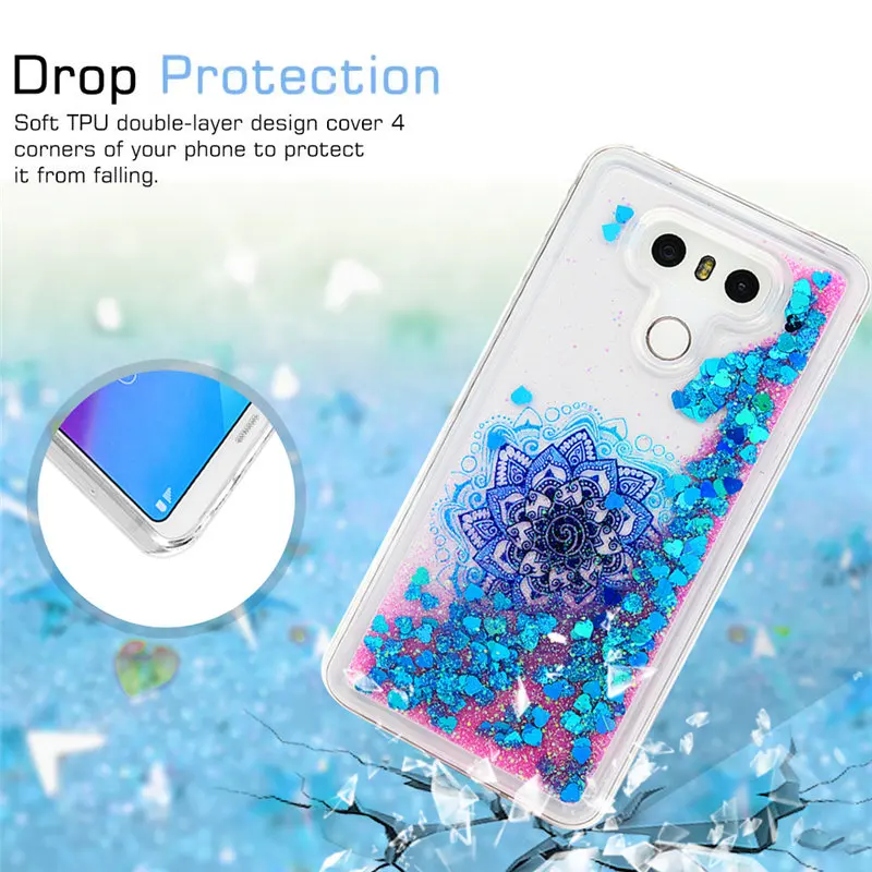 TURATA Quicksand Cover for LG G6 Silicone TPU Case Luxury Dynamic Sand Glitter Liquid Cases For Funda |