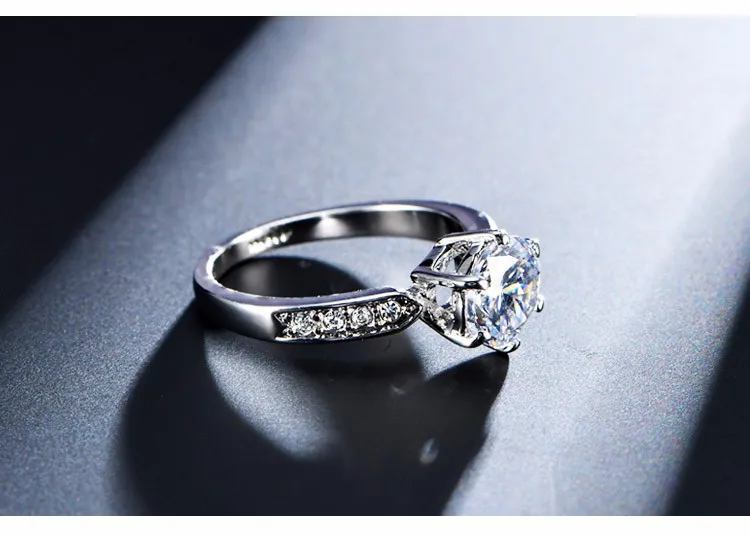 1.75ct AAA циркон обручальные кольца для женщин розовое золото цвет женские обручальные кольца anel Австрийские кристаллы ювелирные изделия наивысшего качества