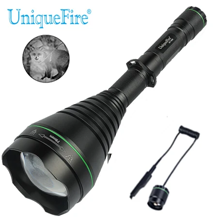 UniqueFire 1508 IR 850nm светодиодный светильник 75 мм объектив 3 режима инфракрасный светильник с зумом фонарь ночного видения с крысиным хвостом, креплением, зарядным устройством - Испускаемый цвет: Torch and Switch