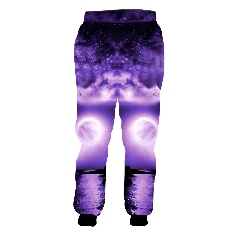 UJWI 3d спортивные штаны для мужчин с забавным принтом фиолетовые Галактические