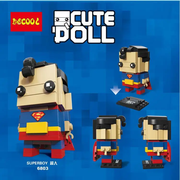 Brickhead Marvel Мстители Бесконечность войны Wonderwoman Аквамен киборг танос мини блок модель строительные блоки совместимы