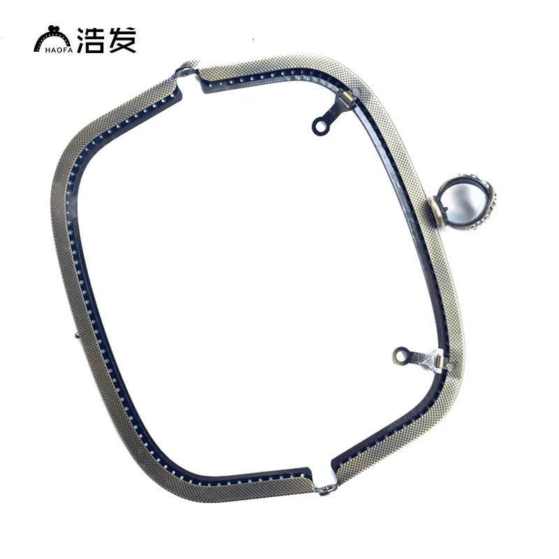 HAOFA 18cm Diamond Decoration Buckle Ring Shape Head Metal Purse Frame Clasp Vintage Bronze Bag Accessories 5pcs/lot | Багаж и сумки