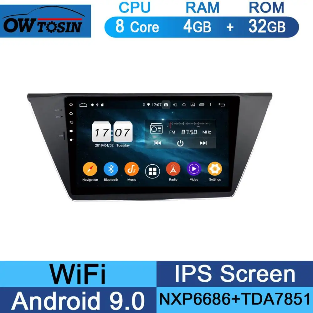 32G 10," ips 8 Core Android 9,0 4G ram+ 64G rom автомобильный проигрыватель с радио и GPS для Volkswagen VW Touran DSP CarPlay Parrot BT - Цвет: 32G