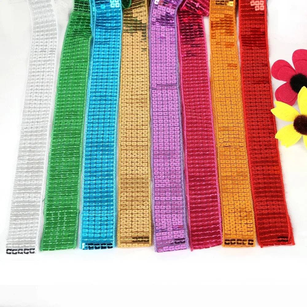 5 ярдов/партия рядов квадрат сделай сам блестящая бисерная лента с блестками