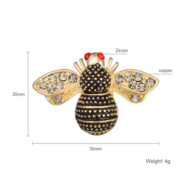 Shineland новинка медная пчела броши Модная Золотая брошь для женщин ювелирные