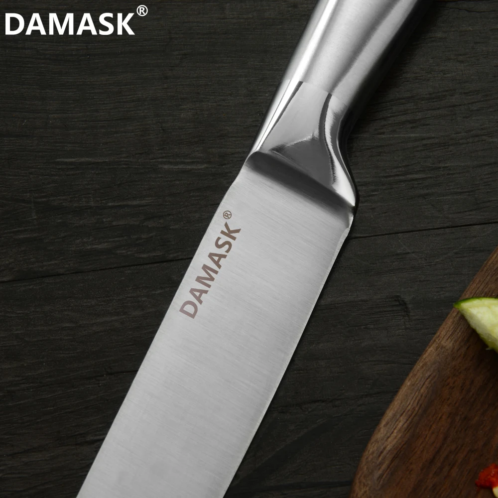 Damask нож из нержавеющей стали для нарезки овощей мяса суши рыбы сантоку шеф-повар