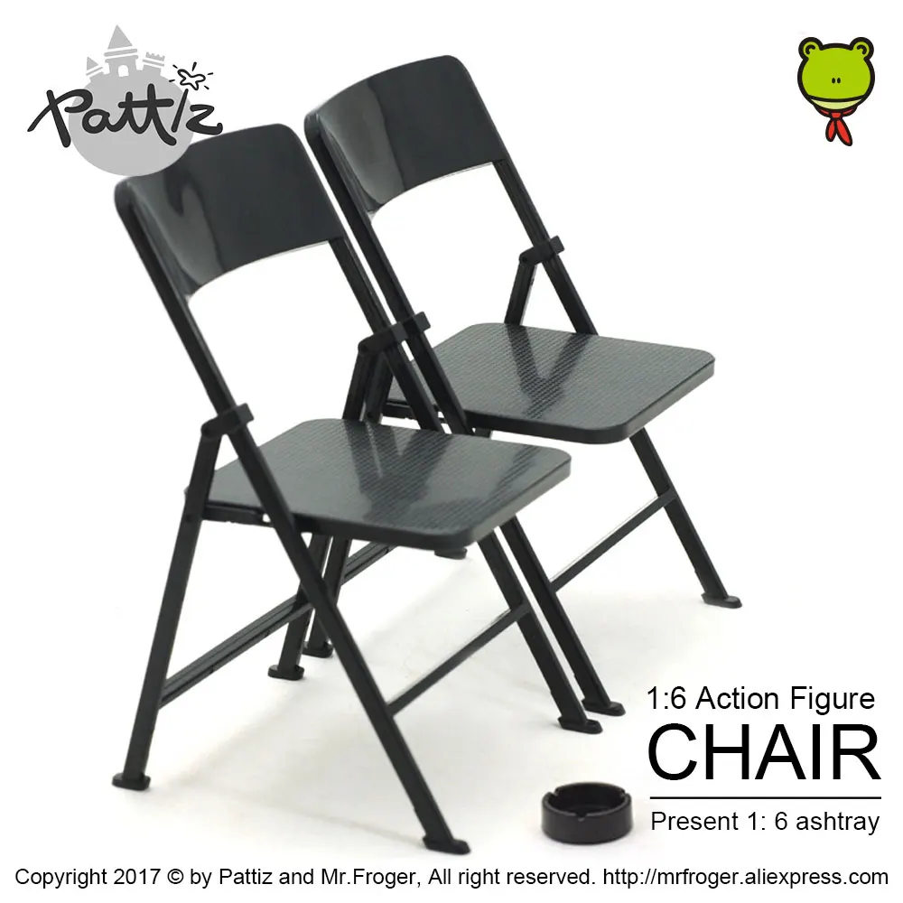 Складной стул PATTIZ с пепельницей для кукольных кукол 12 дюймов 1:6 весы фигурки