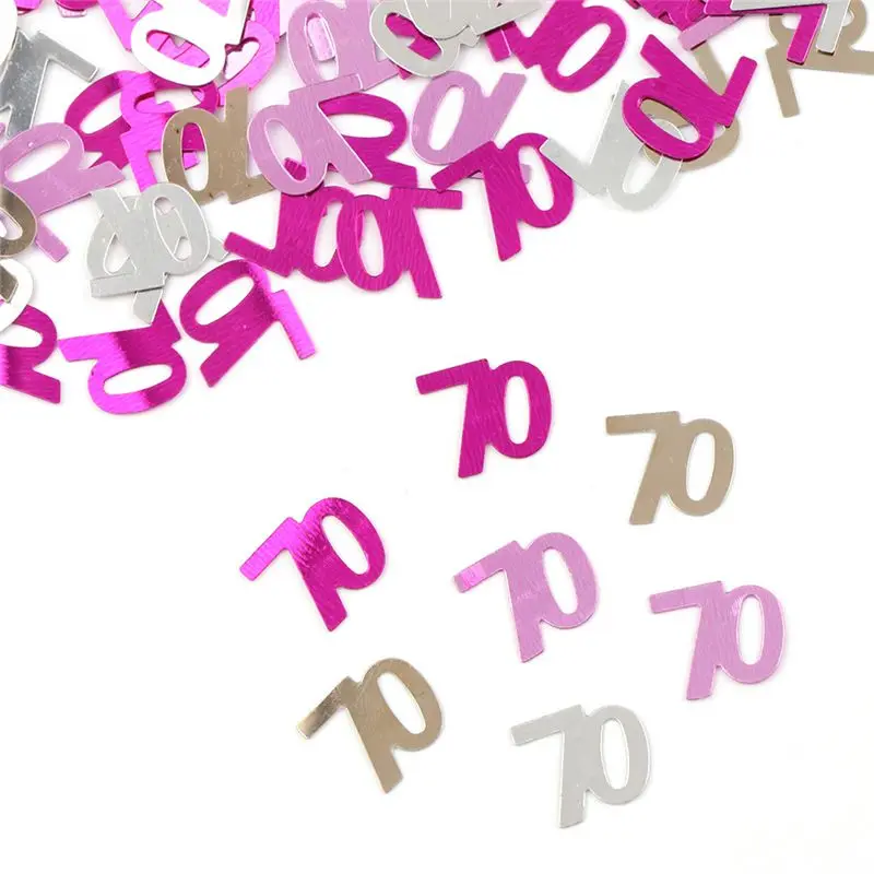 70 pink 15 г цифровые цифры 16 18 30 40 50 60 конфетти с днем рождения номерам Разбрасыватели конфетти для стола украшения посыпать металлик - Цвет: 70 pink