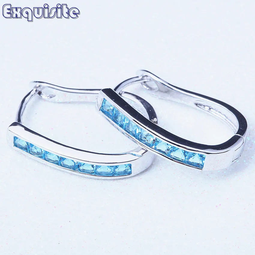 Серьги кольца женские из серебра 2017 пробы с блестящим кубическим цирконием|hoop