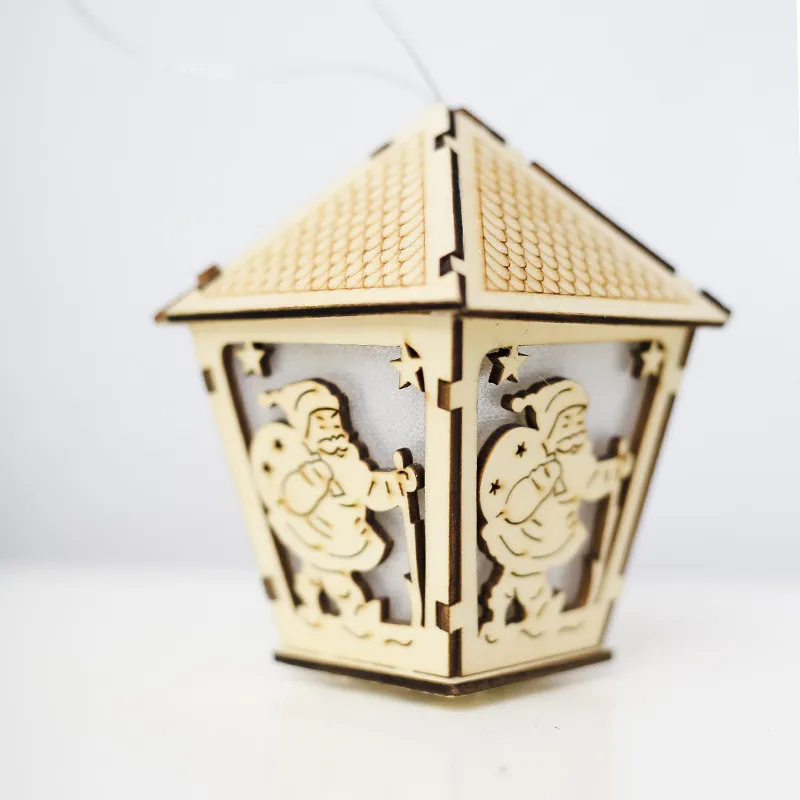 11x8cm Hoomall деревянный светодиодный светильник, светящийся деревянный дом, Настольная Рождественская елка, Звездные украшения, рождественские украшения для дома, Navidad - Цвет: 11x8cm