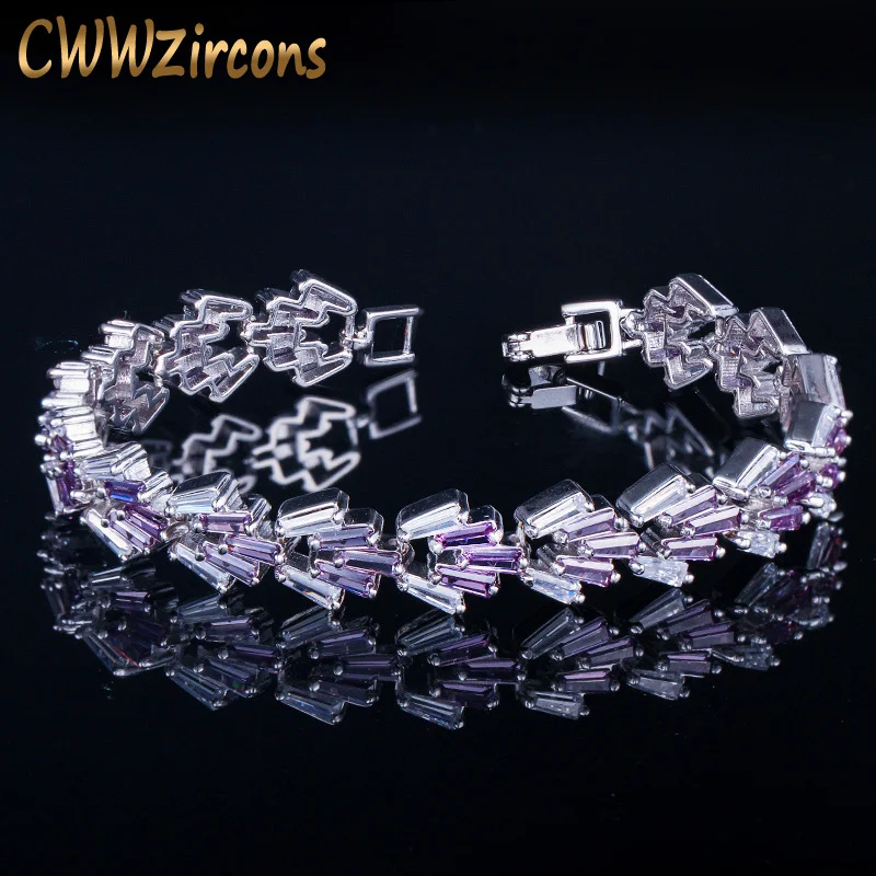CWWZircons 2020 Новое поступление Chian Link стильные белые золотые браслеты с прозрачными