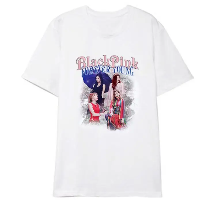 2 Blackpink concert jisoo same square up all member, футболка с круглым вырезом и коротким рукавом для лета, kpop, модная футболка унисекс - Цвет: 2