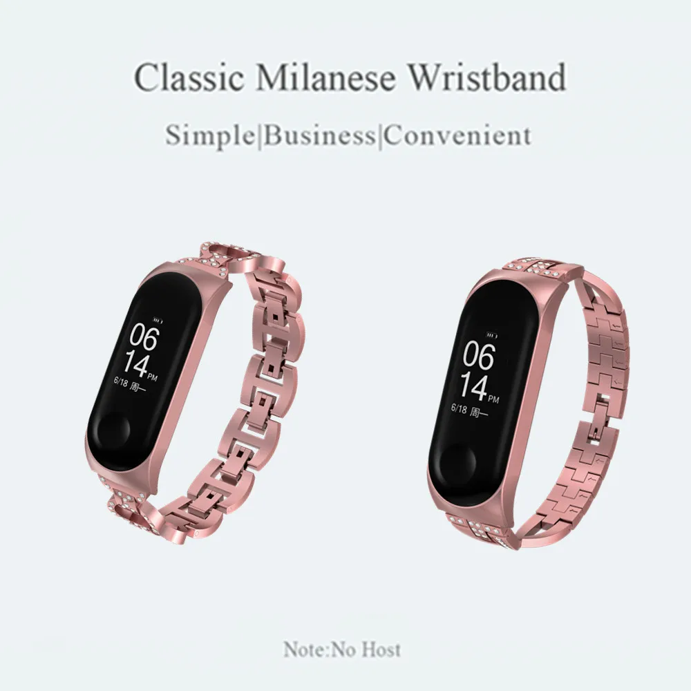 Ремешок для Xiaomi Mi Band 3 металлический Безвинтовой браслет из нержавеющей стали Miband