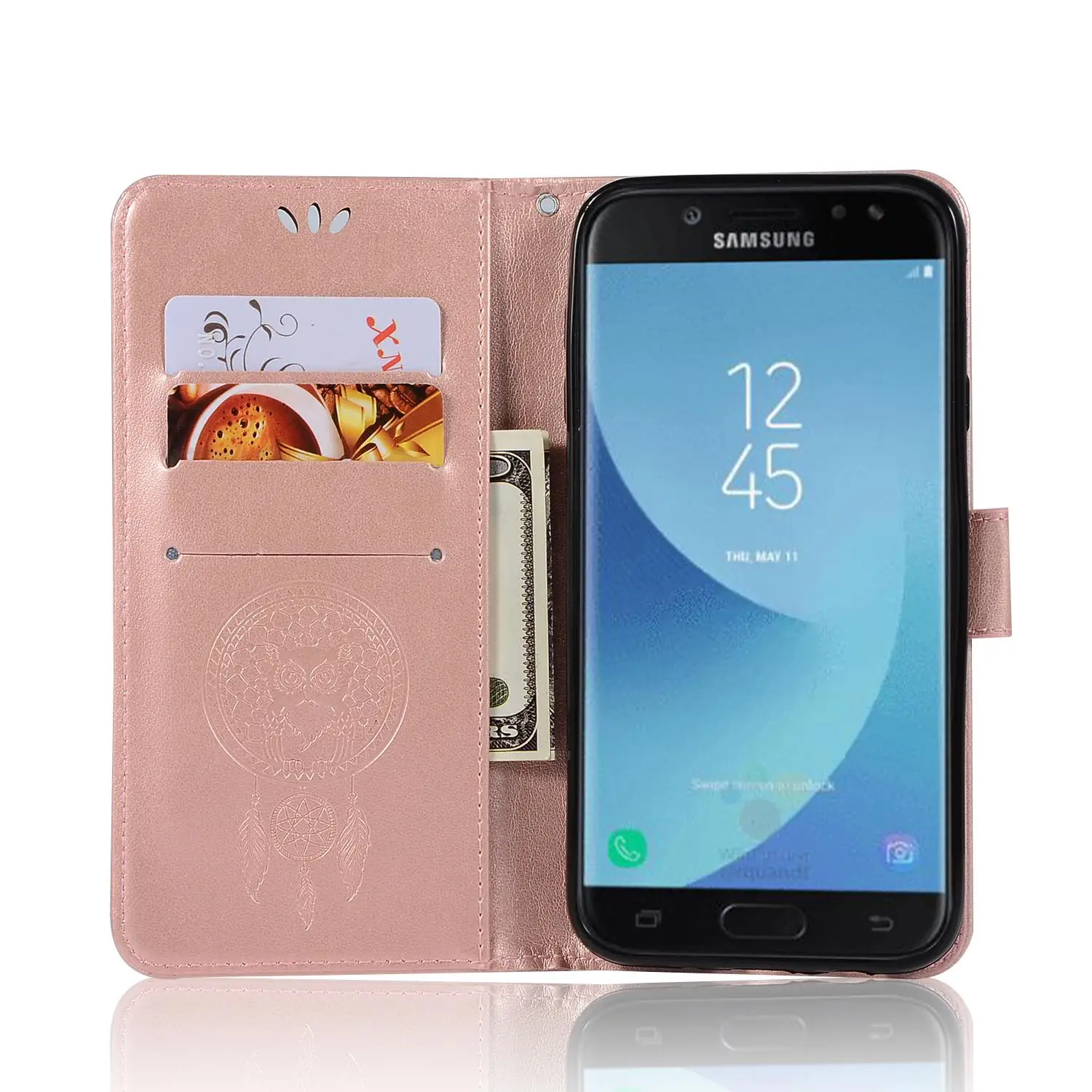 Сова узор Флип Бумажник кожаный чехол для samsung Galaxy J3 2018 | Мобильные телефоны и