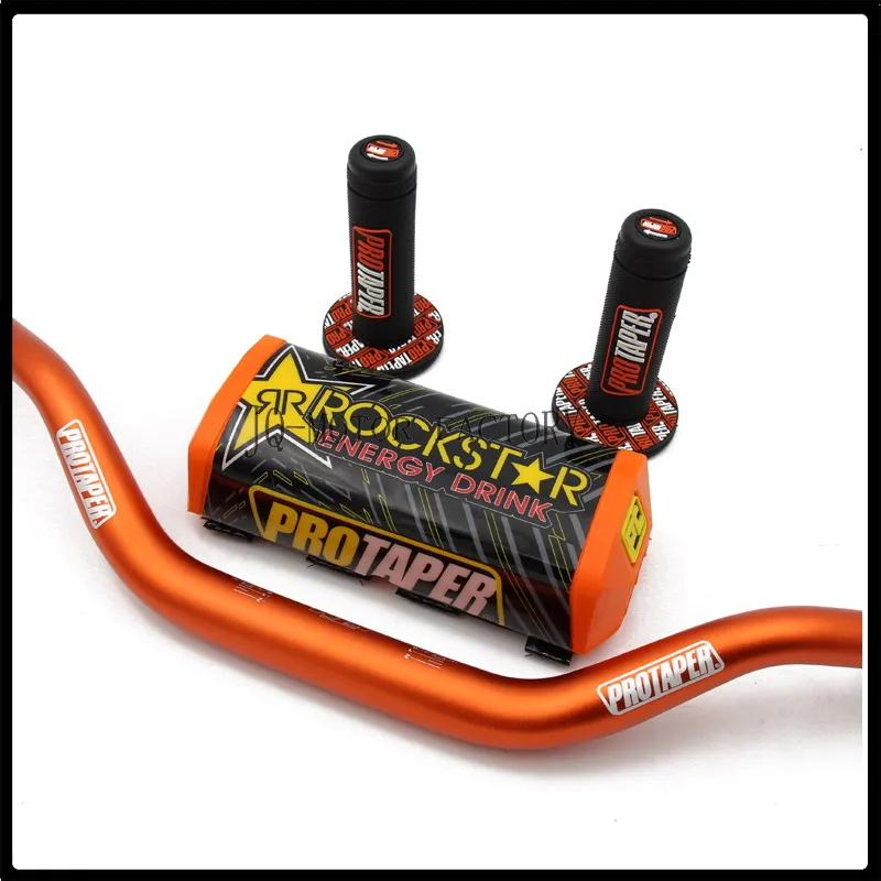 orange Конические барные накладки 1-1/" Dirt Bike MotorCross Fat Bar MX алюминиевый гоночный руль металлический Mulisha пакет ручки ДЛЯ CRF KLX - Цвет: orange