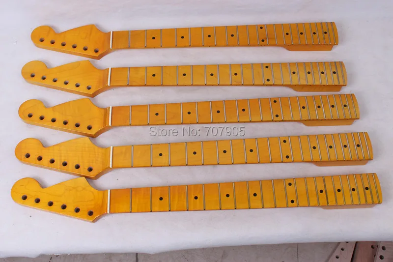 5 шт. желтый Электрогитара шеи Высокое качество пламя сделано и клен гриф|maple