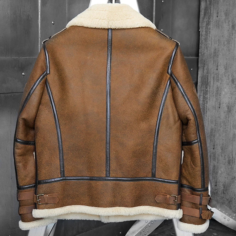 Denny &amp Dora новая зимняя мужская дубленка B3 короткая куртка из натуральной кожи