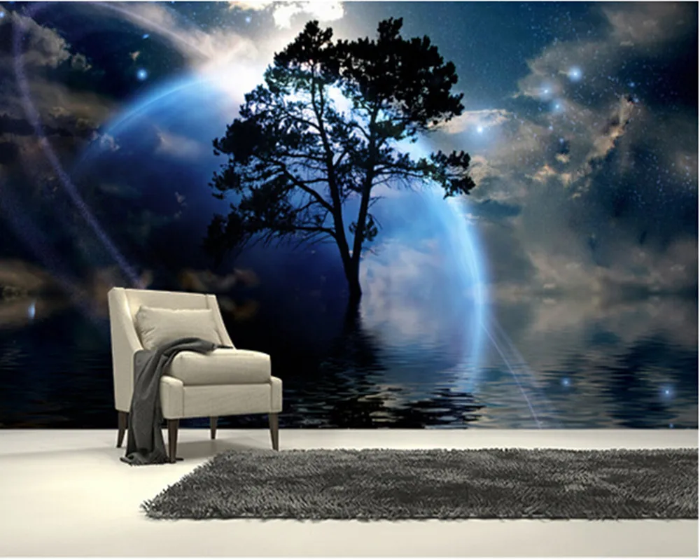 

3D стереоскопические обои на заказ, инопланетный пейзаж, космические обои для гостиной, телевизора, спальни, настенные водонепроницаемые об...