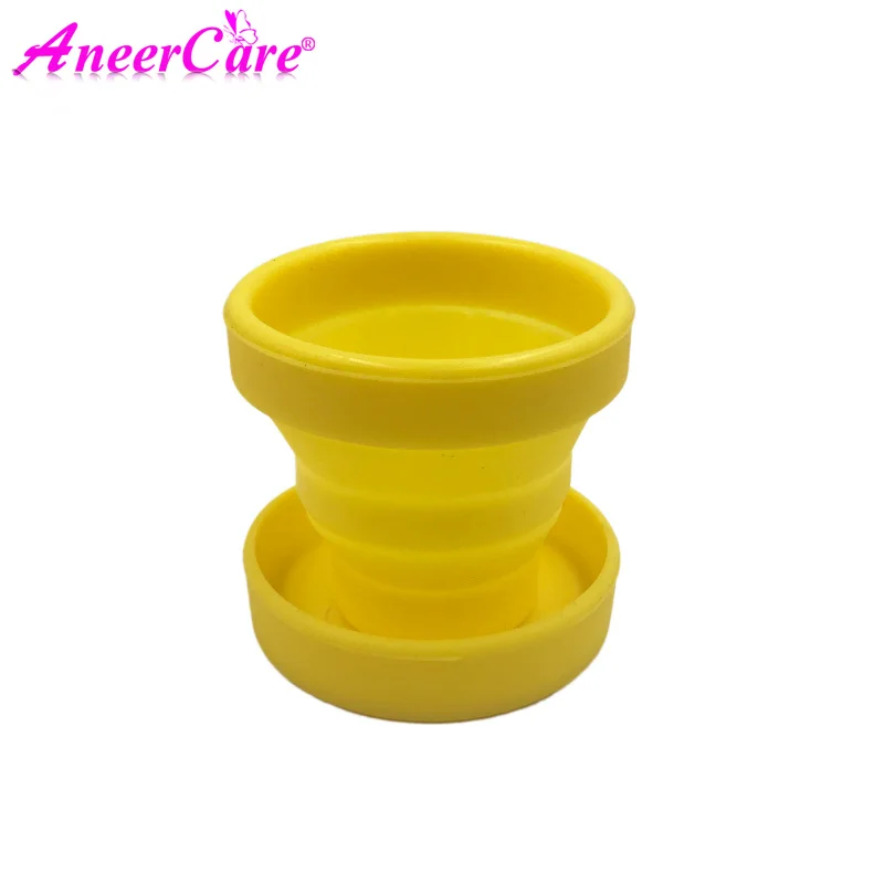 1pcs Yellow Менструальная стерилизующая чашка купе менструальная Складная силиконовая чашка Coppetta Mestruale стерилизатор Esterilizador Copa менструальный - Цвет: 1pcs Yellow