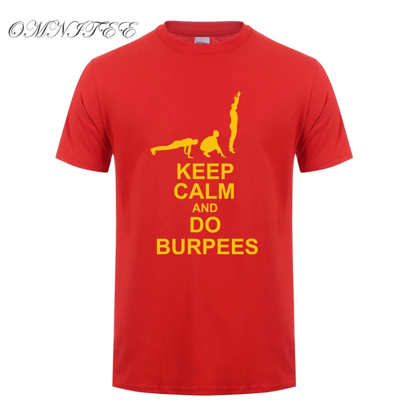 Мужская Летняя мода Gymer футболки Keep Calm и Do Burpees футболки короткий рукав хлопок фитнес мужские футболки XS-3XL OT-879
