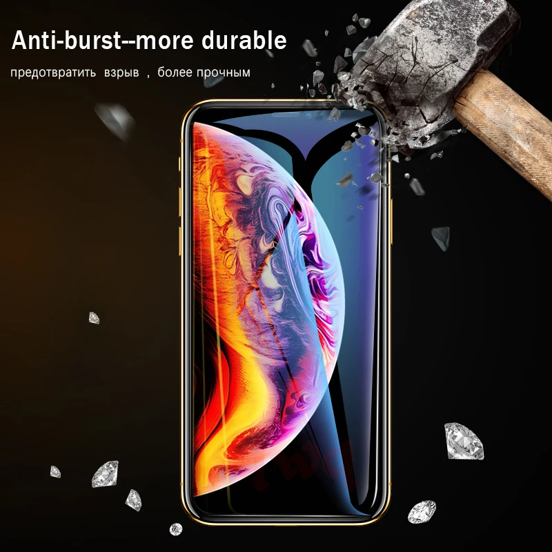 10D изогнутое полное покрытие из закаленного стекла для iPhone X Xs XR Премиум Защита