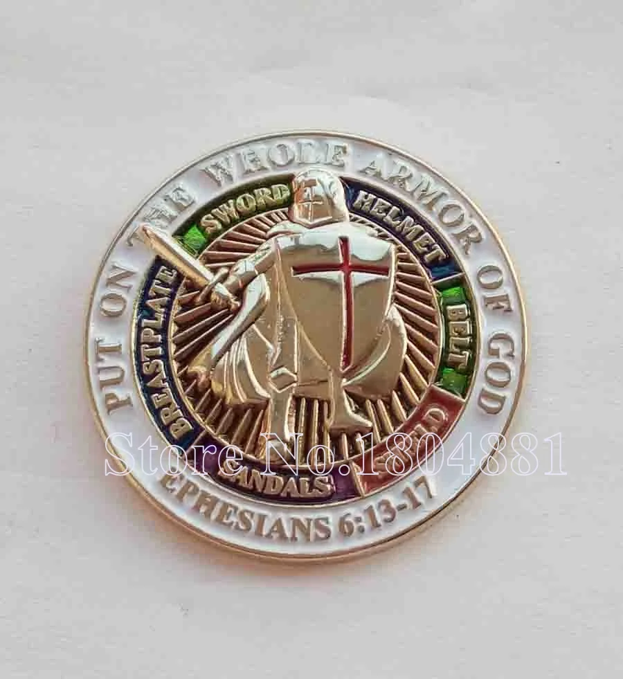 Pin код знак 100 шт. Золото Тон Надеть Всеоружие Божие 1 &quotЗначки Нагрудные|badge ribbons|pin