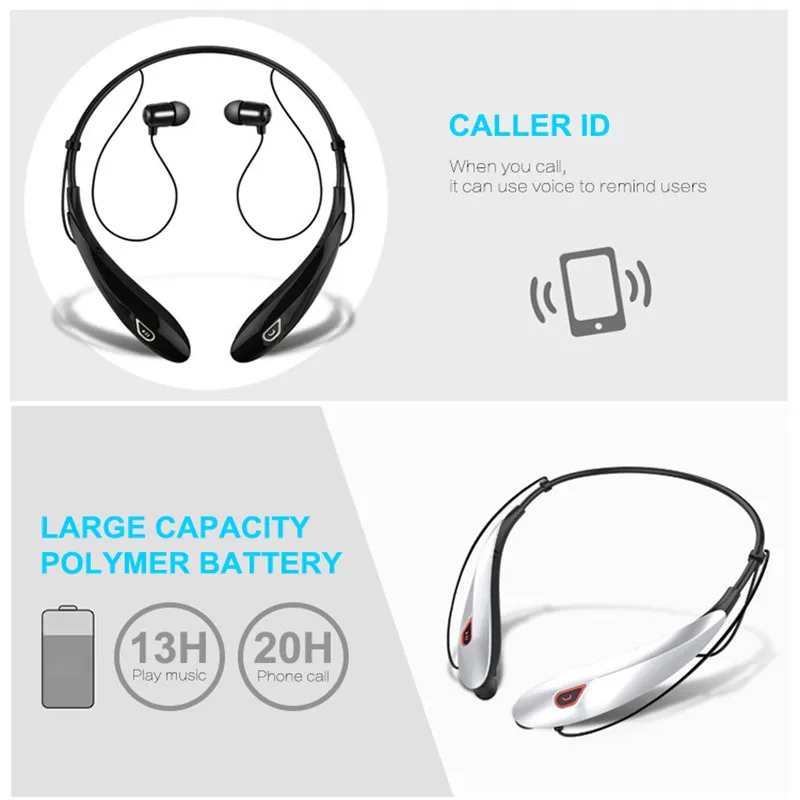 HUINIU Y98 Wireless Stereo Bluetooth Headset Music Headphone Sport Earphone Handsfree In Ear Earbuds MP3 Media Play | Электроника
