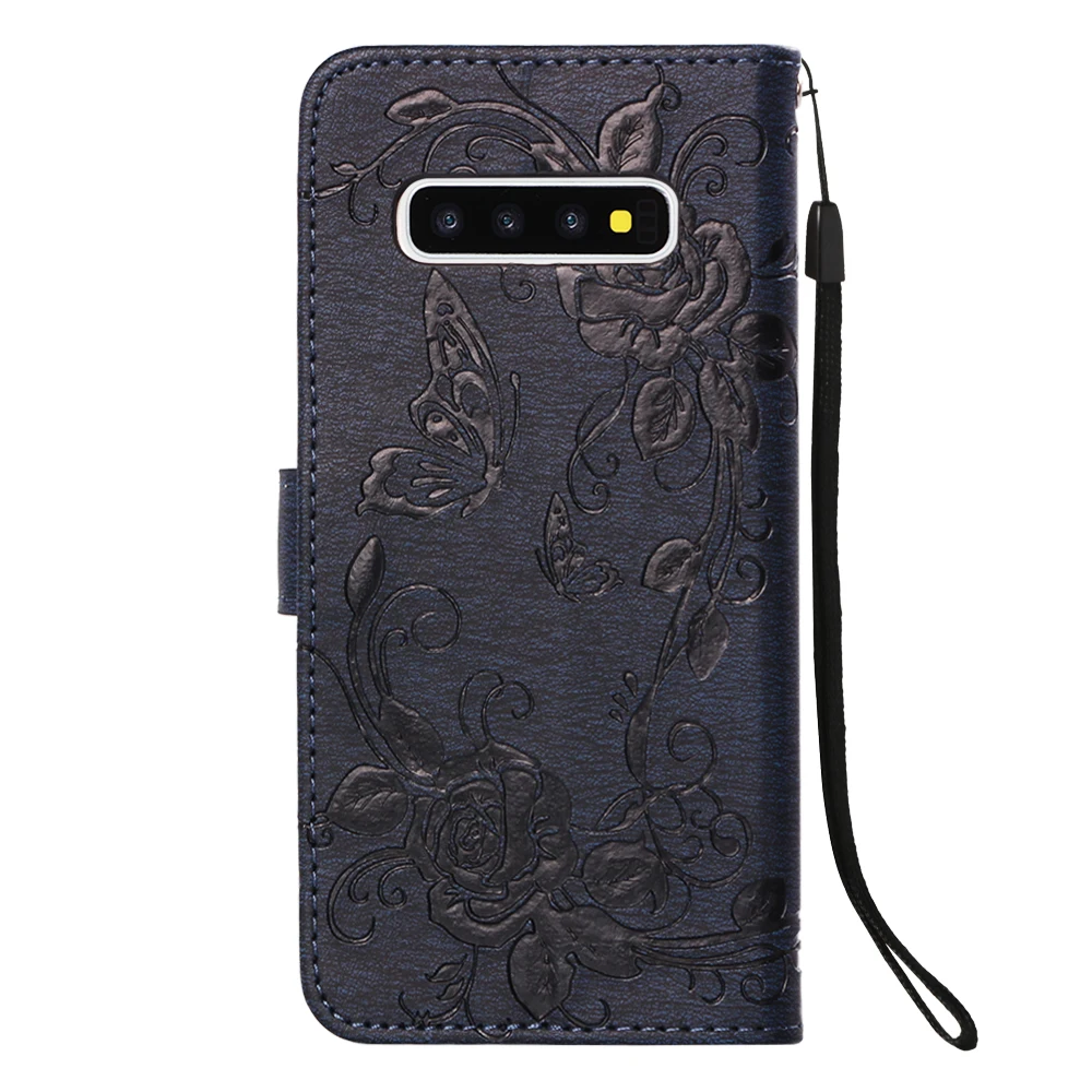 Новый тиснение бабочка цветок кожаный чехол для samsung Galaxy S10 S10Plus + S10e Lite бумажник