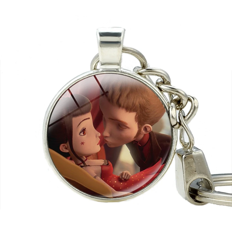 Брелок для ключей в виде сердца с часами мальчика изображением ручная работа