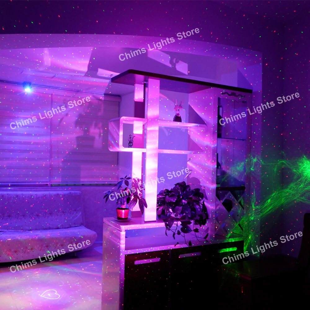 Фото Chims Remote Water Galaxy Effect Full RG сценический лазерный свет цветной RGB светодиодный свет Fiesta сценическая Рождественская вечеринка метеоритный дождь ... №2