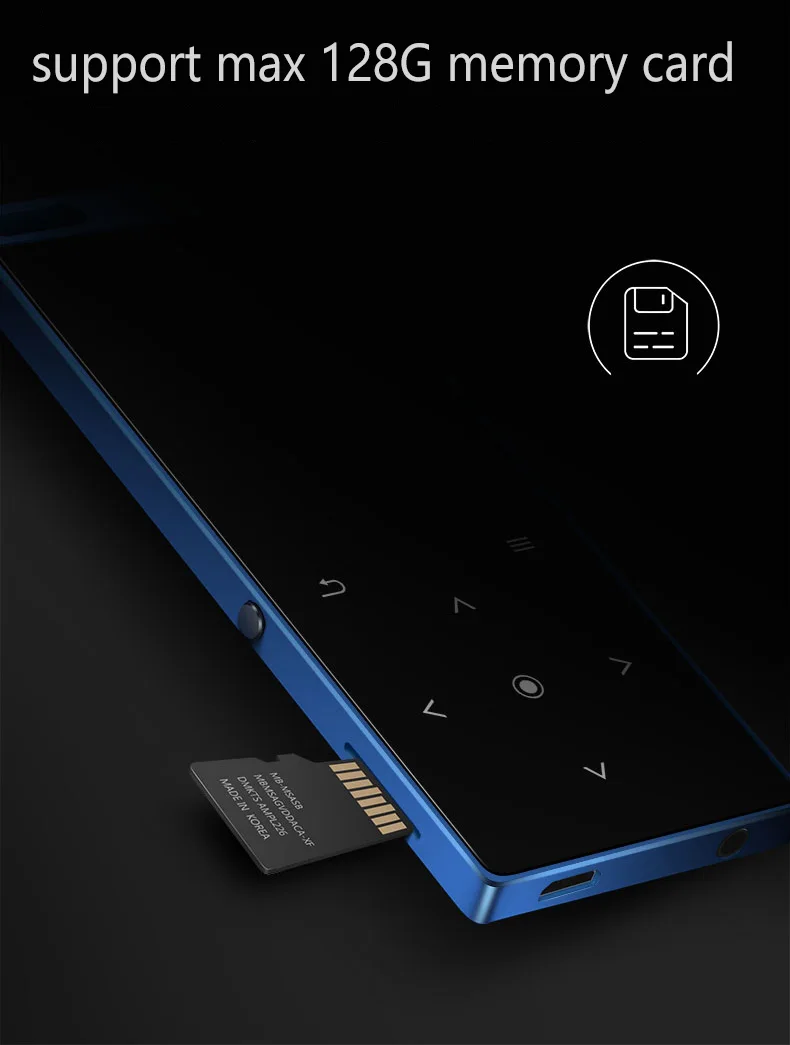 Новое поступление Металлическая сенсорная кнопка HIFI Bluetooth MP3 музыкальный плеер встроенный динамик 8G Высокое качество без потерь звук с FM