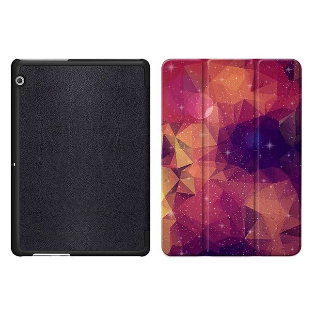 HW008 MTT цветной многоугольник чехол для huawei MediaPad T3 10 9," подставка флип из искусственной кожи чехол для Funda Honor Play Pad 2 9,6 дюймов планшет - Цвет: HW008