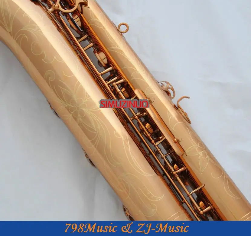 Поддержка профессиональная Роза позолоченный баритон саксофон Sax High F # W/кожаный
