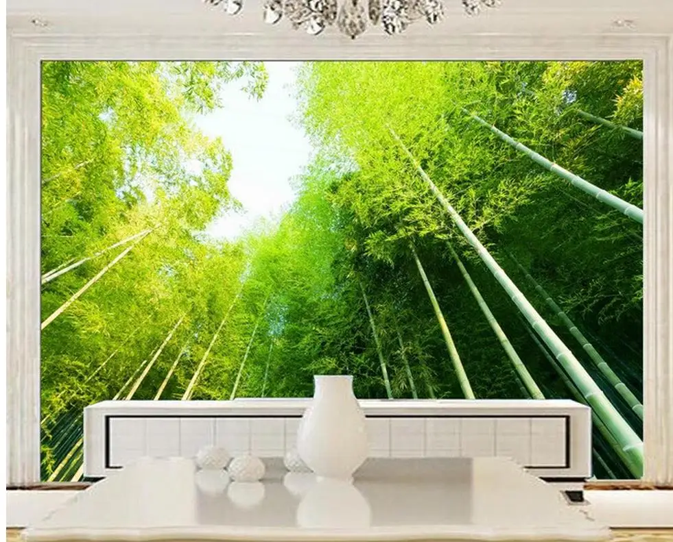 Фотообои на заказ настенные 3d обои с бамбуковым фоном для ванной комнаты