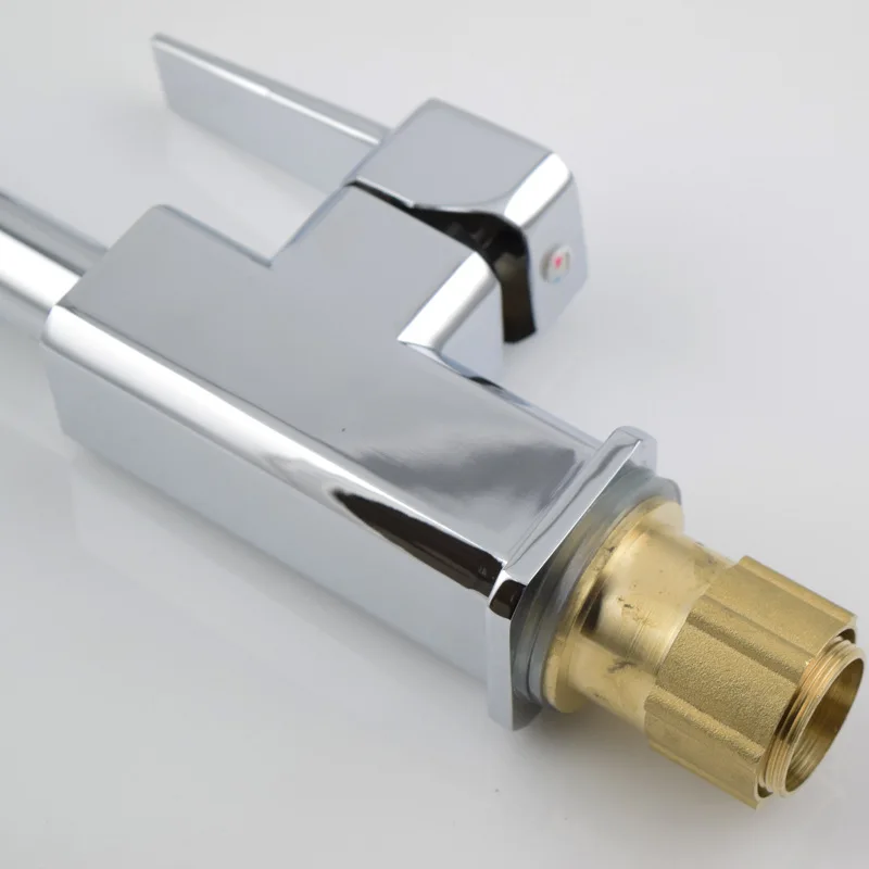 

Copper pots kitchen mixing valve faucet hot and cold rotating vertical sanitary ware factory direct wholesale