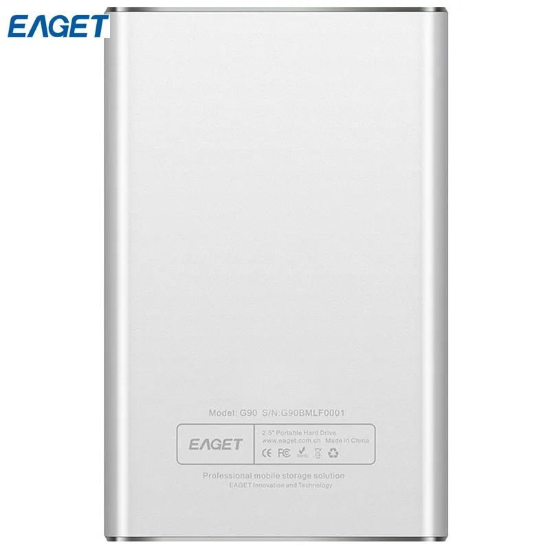 EAGET G90 Серебряный Внешний Жесткий Диск 1 ТБ HDD 2.5 USB3.0 Корпус Шифрование