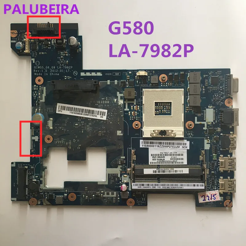 Высокое качество LA-7982P материнская плата для ноутбука Lenovo G580 qiwg5 _ g6_g9