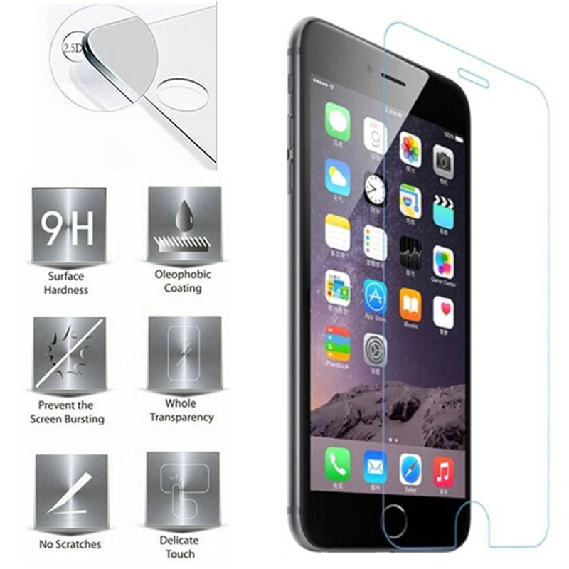 9H закаленное стекло для iphone 7 8 6 6S Plus 2.5D Защитная пленка для экрана для iphone xs max Защитная пленка для экрана для iphone 5 5S