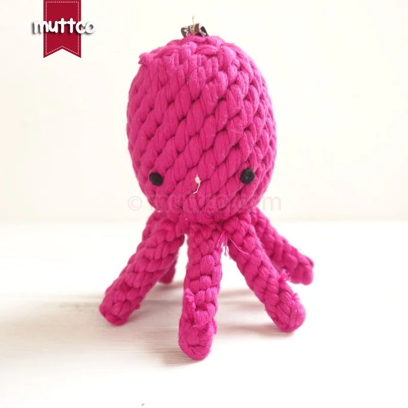 Оптовая высокое качество розовый осьминог собака игрушка хлопка веревку собаки