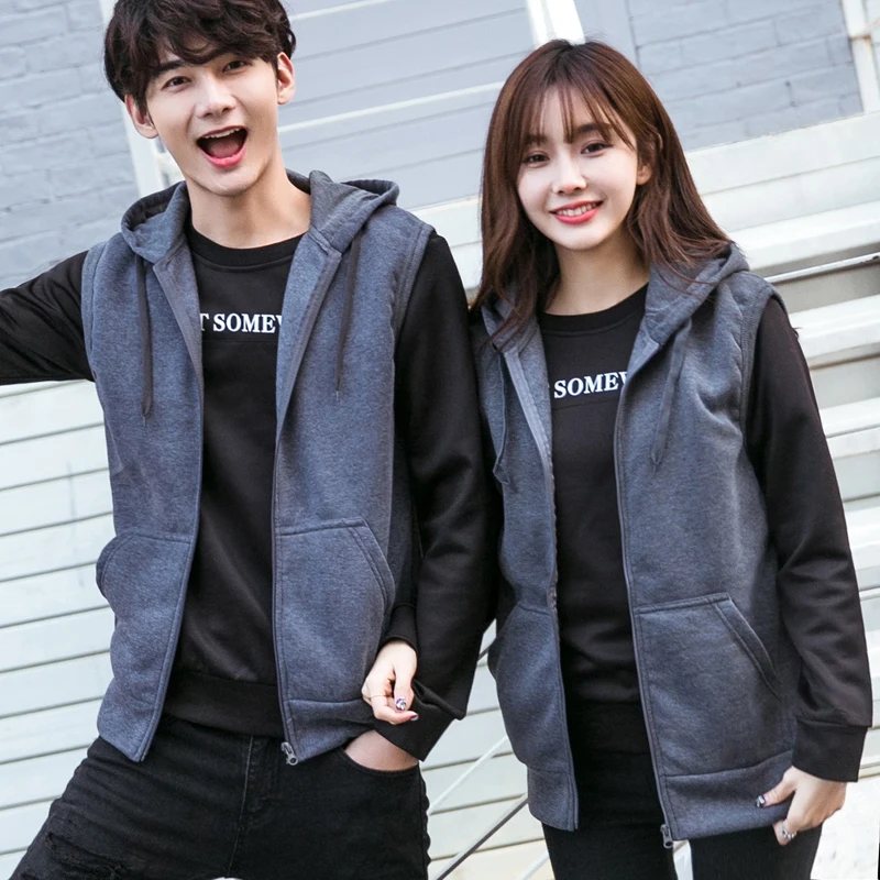 2018 New Arrival Vests Men Women Fashion Casual Solid Hooded Jacket Winter Autumn Waistcoats Mens Sleeveless Jackets Couple Vest | Мужская