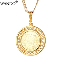 wando classic coin necklace for men gold color copper arab jewelry turks new couple pendant chain turkish ancient gift 4 7cm p32
