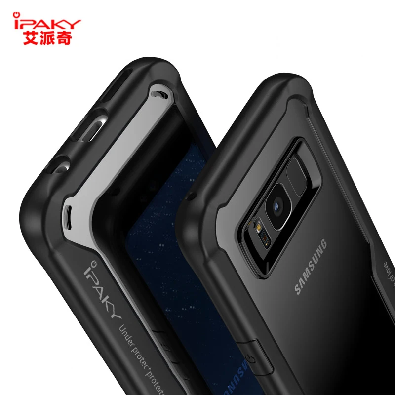 IPaky чехол для Samsung Galaxy S8 Plus гибридный мягкий силиконовый рамки жесткий прозрачный