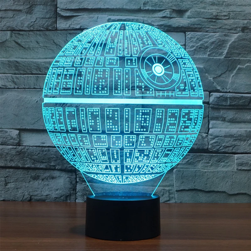 Светодиодная 3D лампа в стиле Звездных войн ночсветильник с USB Регулируемая 7