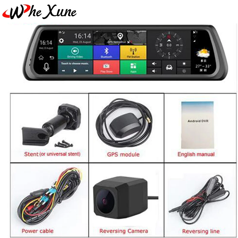 WHEXUNE 2018 Новый 4G специальное зеркало автомобиля dvr камера 10 &quotПолный сенсорный