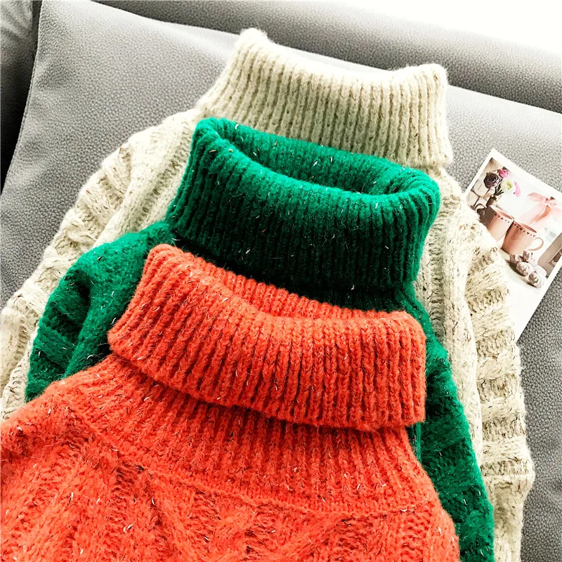 2008 Autumn and Winter Style Thickened Loose Korean Edition Coarse Wool Pullovers with Fair Heads | Женская одежда