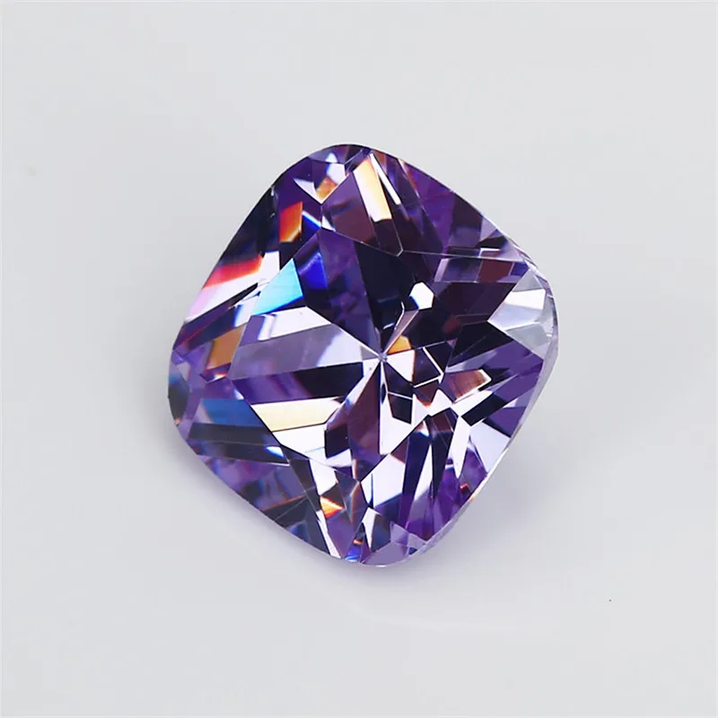 5x5~12x12mm Lavender Color Cushion Cut Shape Loose CZ Stone Beads Brilliant 5A Synthetic Gems Cubic Zirconia | Украшения и
