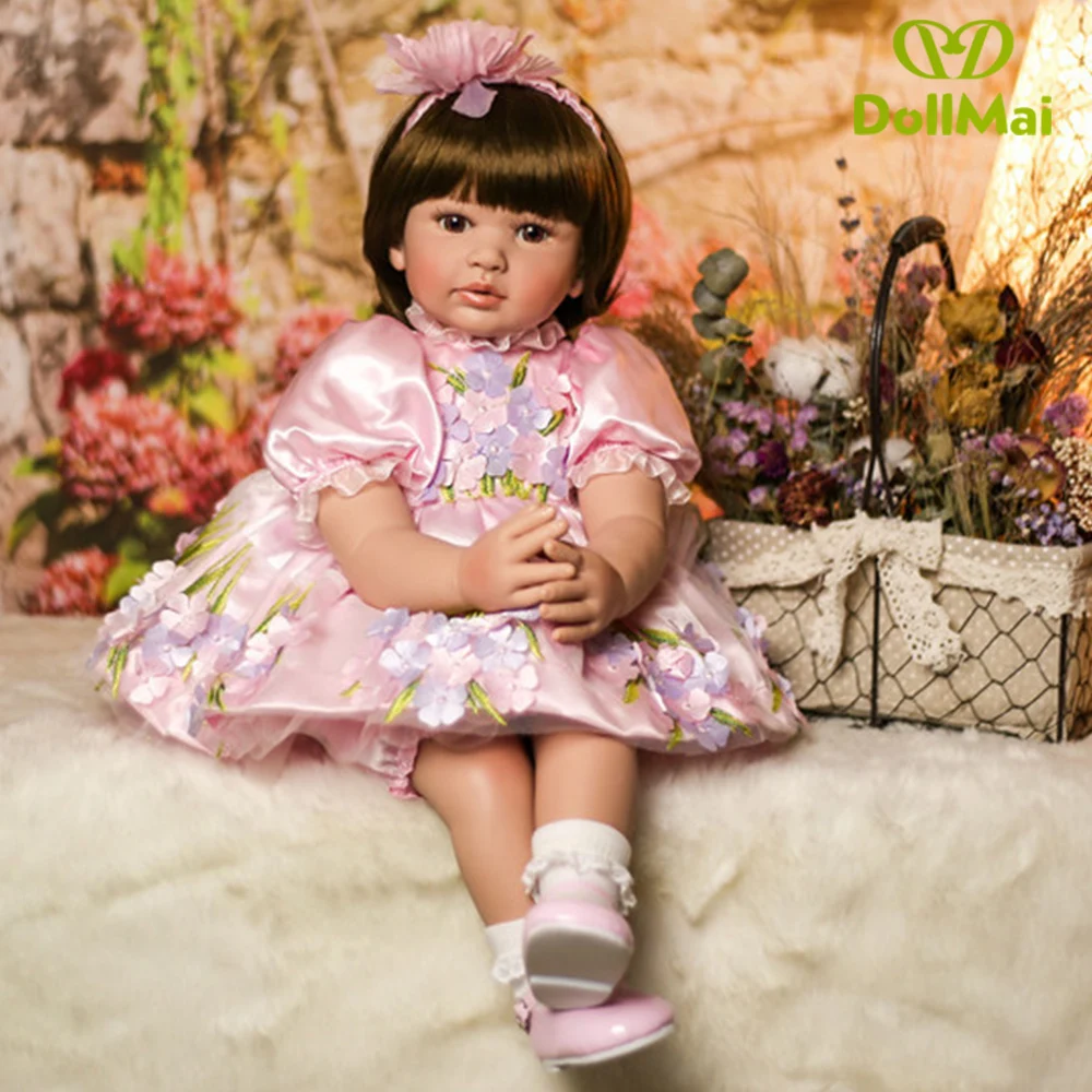 

DollMai Exquisite Bebe reborn toddler princess girl doll 24" 60cm silicone vinyl reborn baby dolls toys for children gift