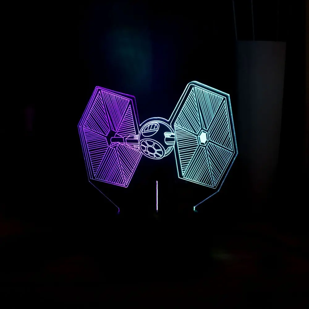 Звездные войны микс разноцветных космических кораблей 3D иллюзия Лампа USB