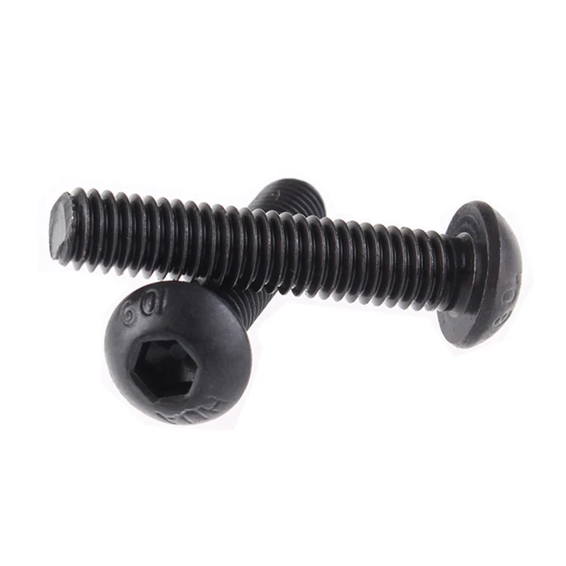 1pcs/lot SZ002-4 M8 M10 10.9 grade carbon Steel yuan cup Half round pan head black Hex Socket Head Cap Screw | Обустройство дома - Фото №1